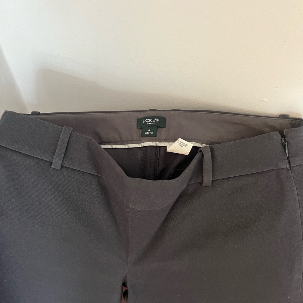 J Crew Grey City Fit Stretch Trousers